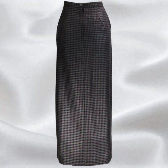SC & CO Purplish Gray/Black Checkered Pencil Maxi Skirt in Size 8 - Picture 1 of 5